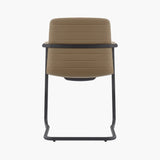 CHELSEA Cantilever Visitor Chair – brown upholstery and black metal cantilever frame – rear view – Lima Design Morocco