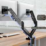 FlexiSpot F5D – Bras Support Double Écran à Ressort à Gaz — support écran, Lima Design Maroc, vue 05