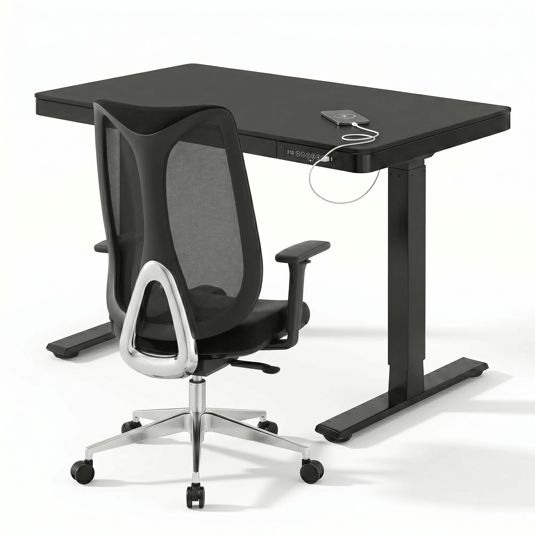 Pack Bureau Ergonomique Compact – Bureau EW9 + PLATINIUM — pack bureau ergonomique, Lima Design Maroc, vue 01