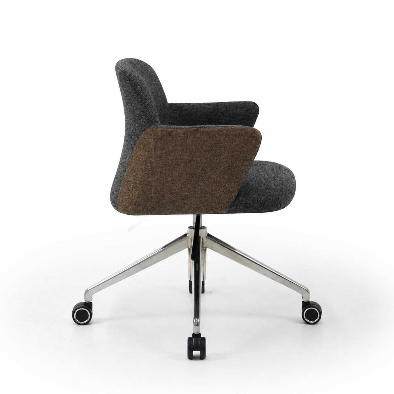 Chaise ARIS MOOD Anthracite et Marron - vue latérale - Lima Design