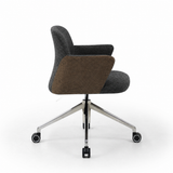 Chaise ARIS MOOD Anthracite et Marron - vue latérale - Lima Design