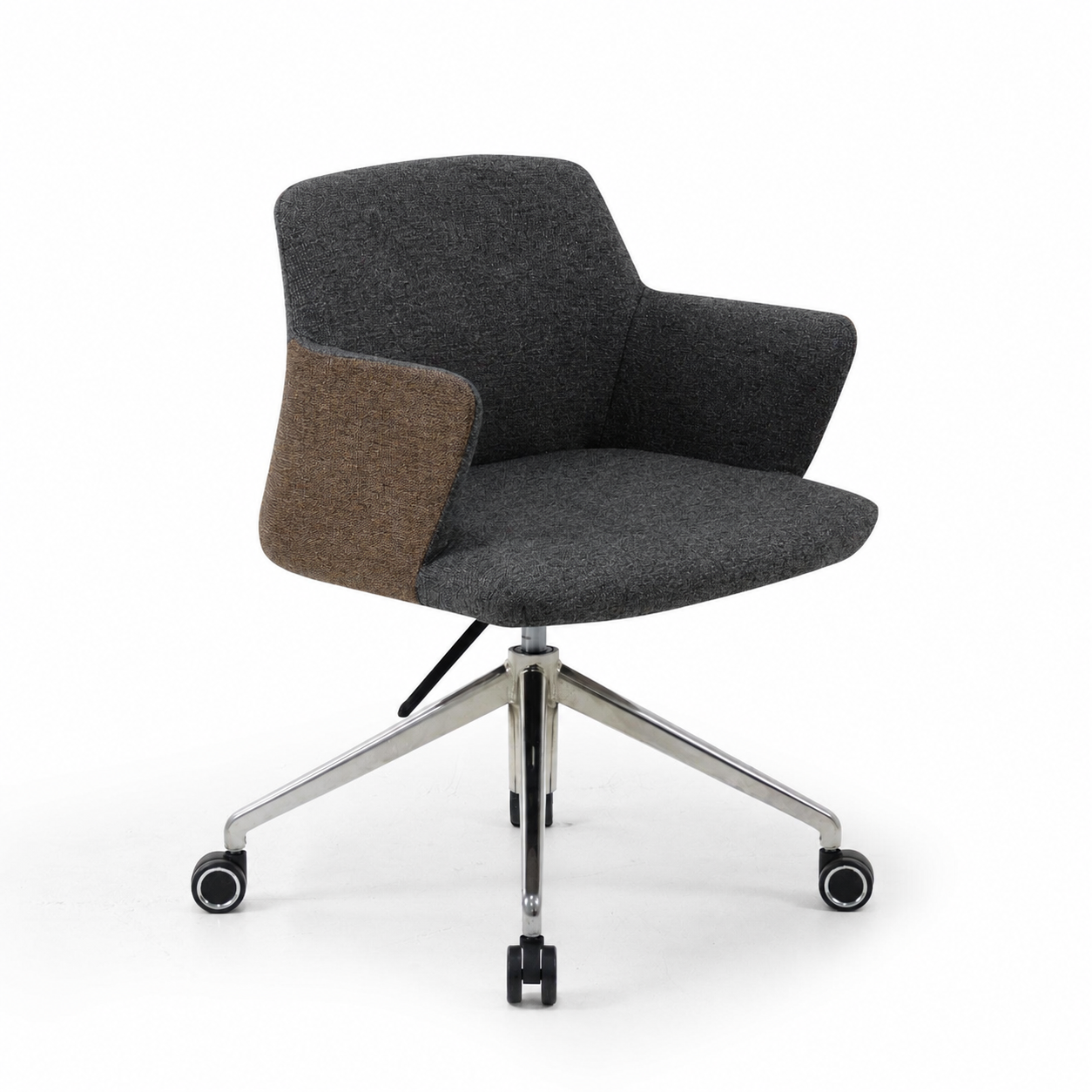 Chaise ARIS MOOD Anthracite et Marron - vue trois quarts avant - Lima Design