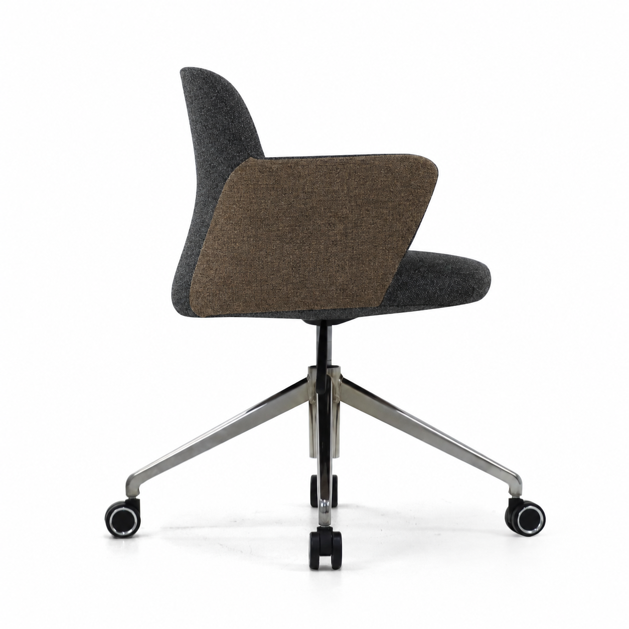 Chaise ARIS MOOD Anthracite et Marron - vue de profil - Lima Design