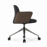 Chaise ARIS MOOD Anthracite et Marron - vue de profil - Lima Design