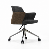 Chaise ARIS MOOD Anthracite et Marron - vue latérale arrière - Lima Design