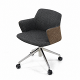 Chaise ARIS MOOD Anthracite et Marron - vue plongeante trois quarts - Lima Design