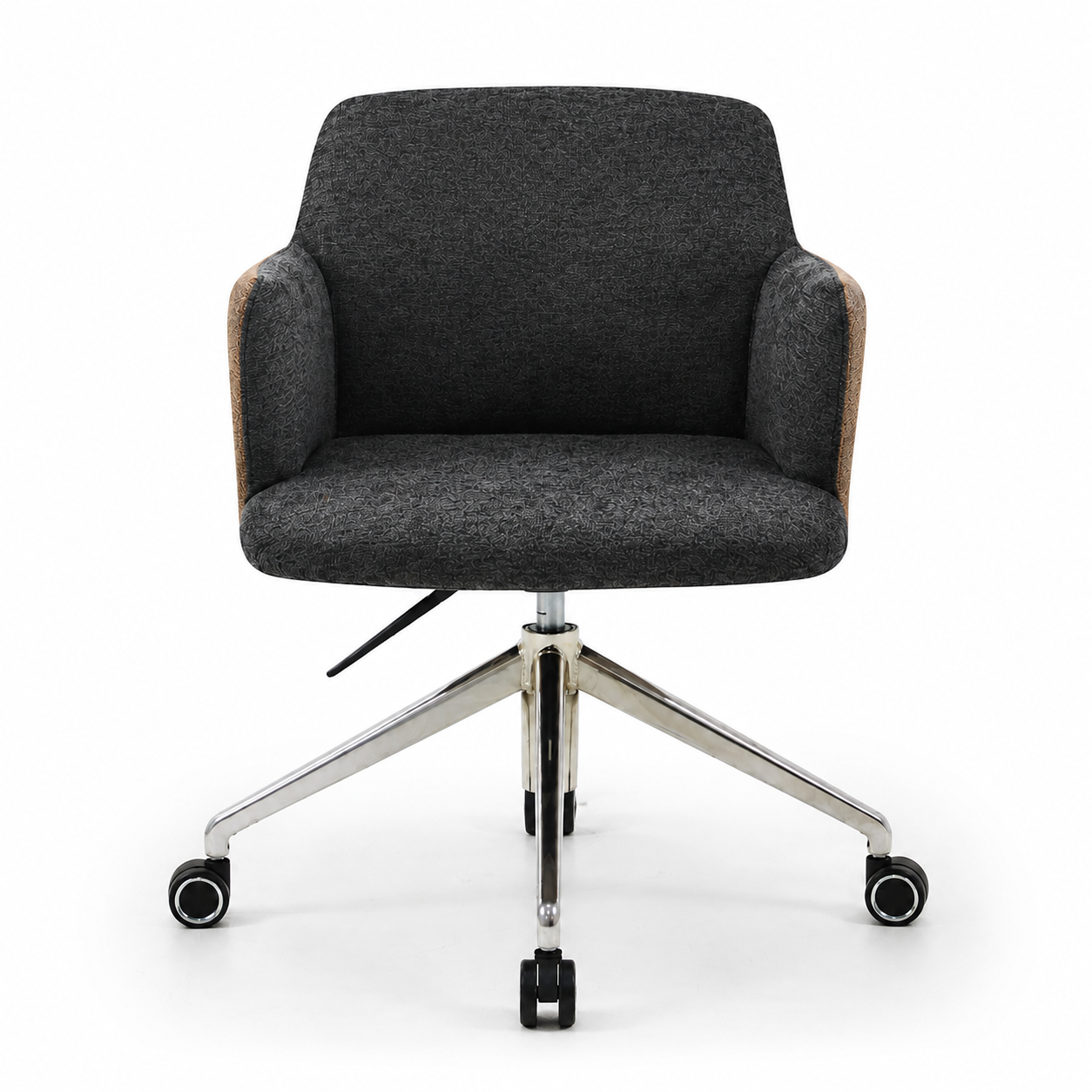 Chaise ARIS MOOD Anthracite et Marron - vue de face rapprochée - Lima Design