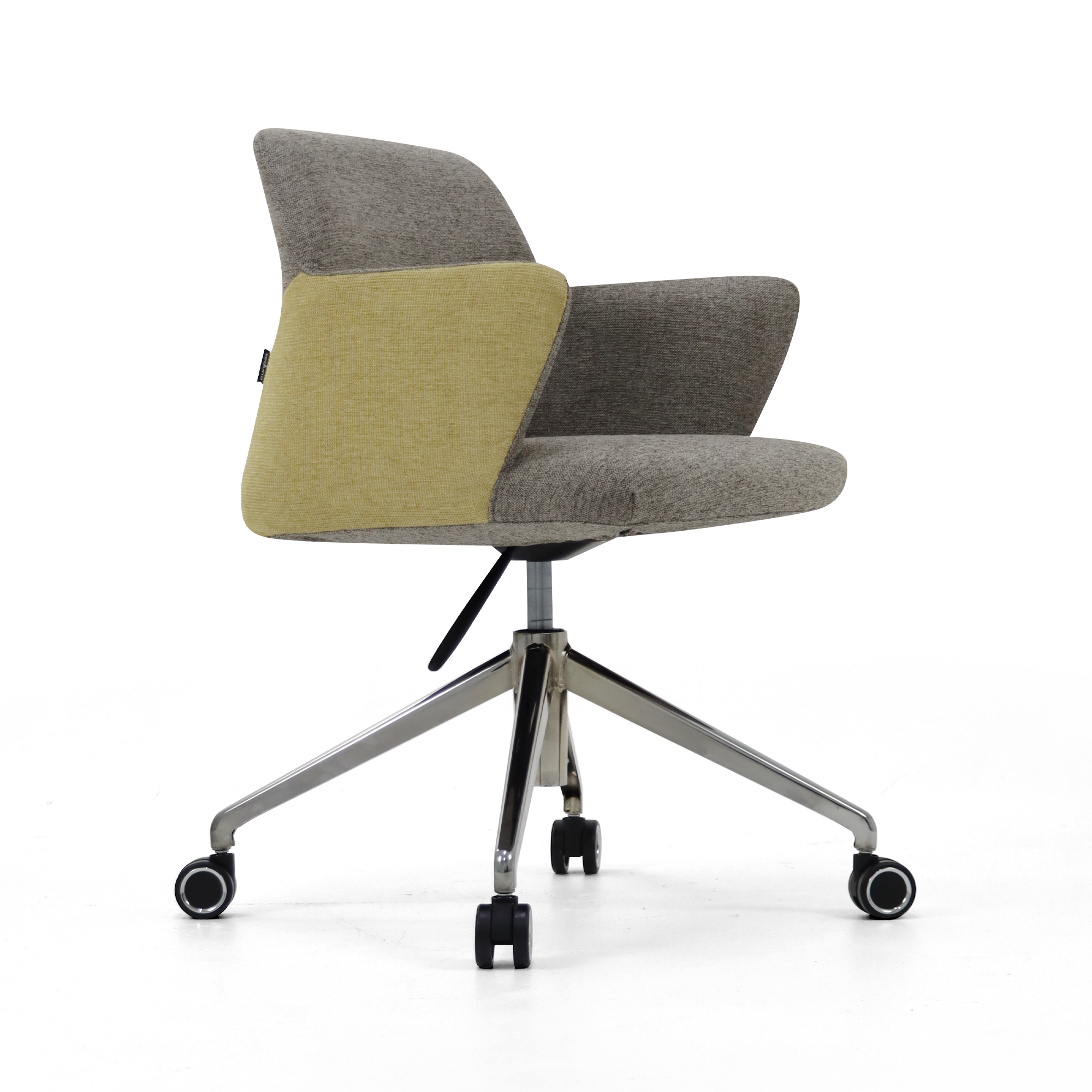 Chaise ARIS MOOD Gris et Moutarde - détail latéral - Lima Design