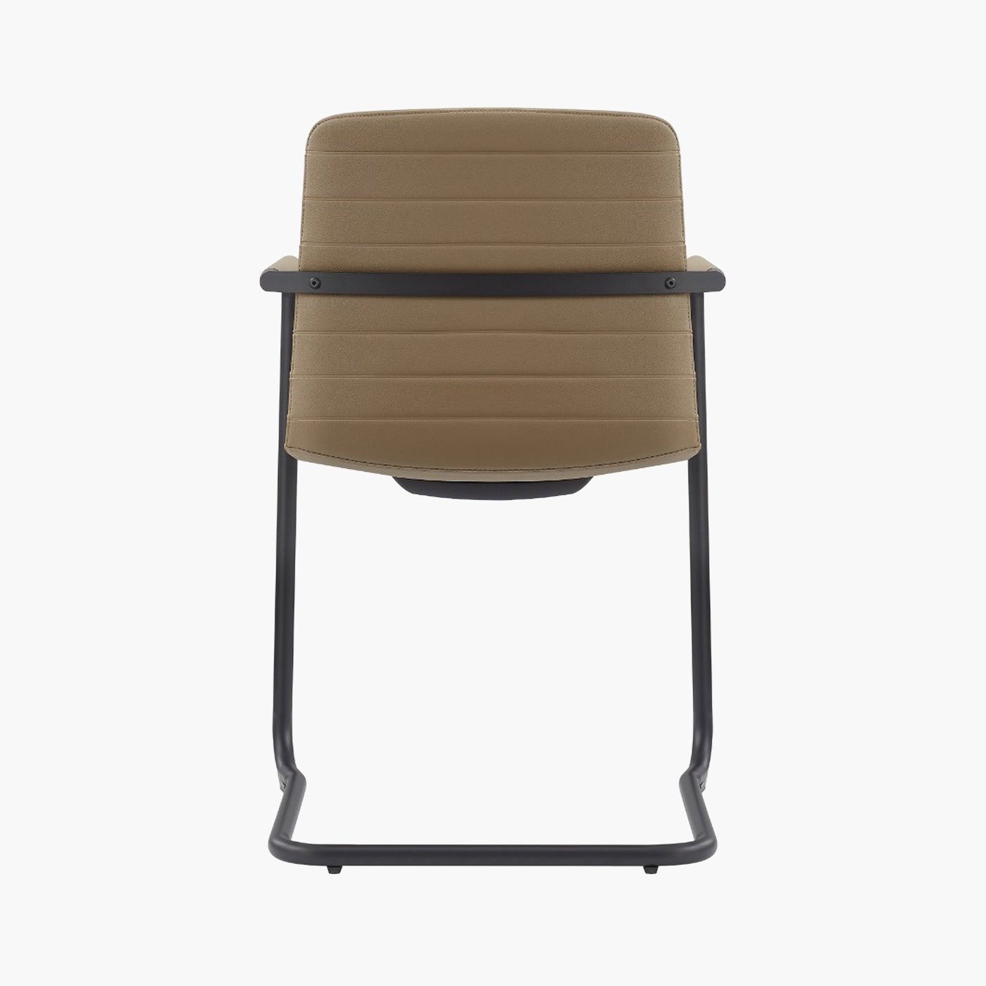 CHELSEA Cantilever Visitor Chair – brown upholstery and black metal cantilever frame – rear view – Lima Design Morocco