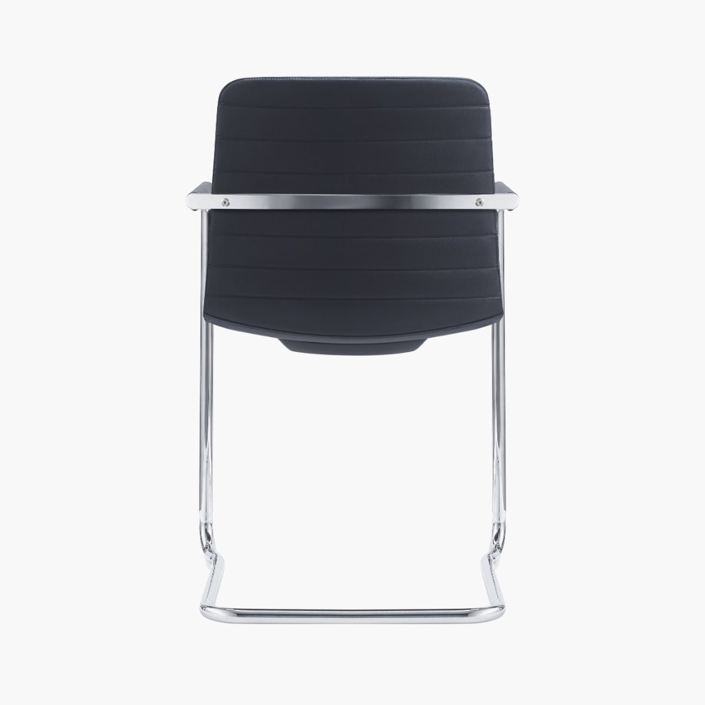 CHELSEA Cantilever Visitor Chair – black upholstery and chrome cantilever frame – rear view – Lima Design Morocco