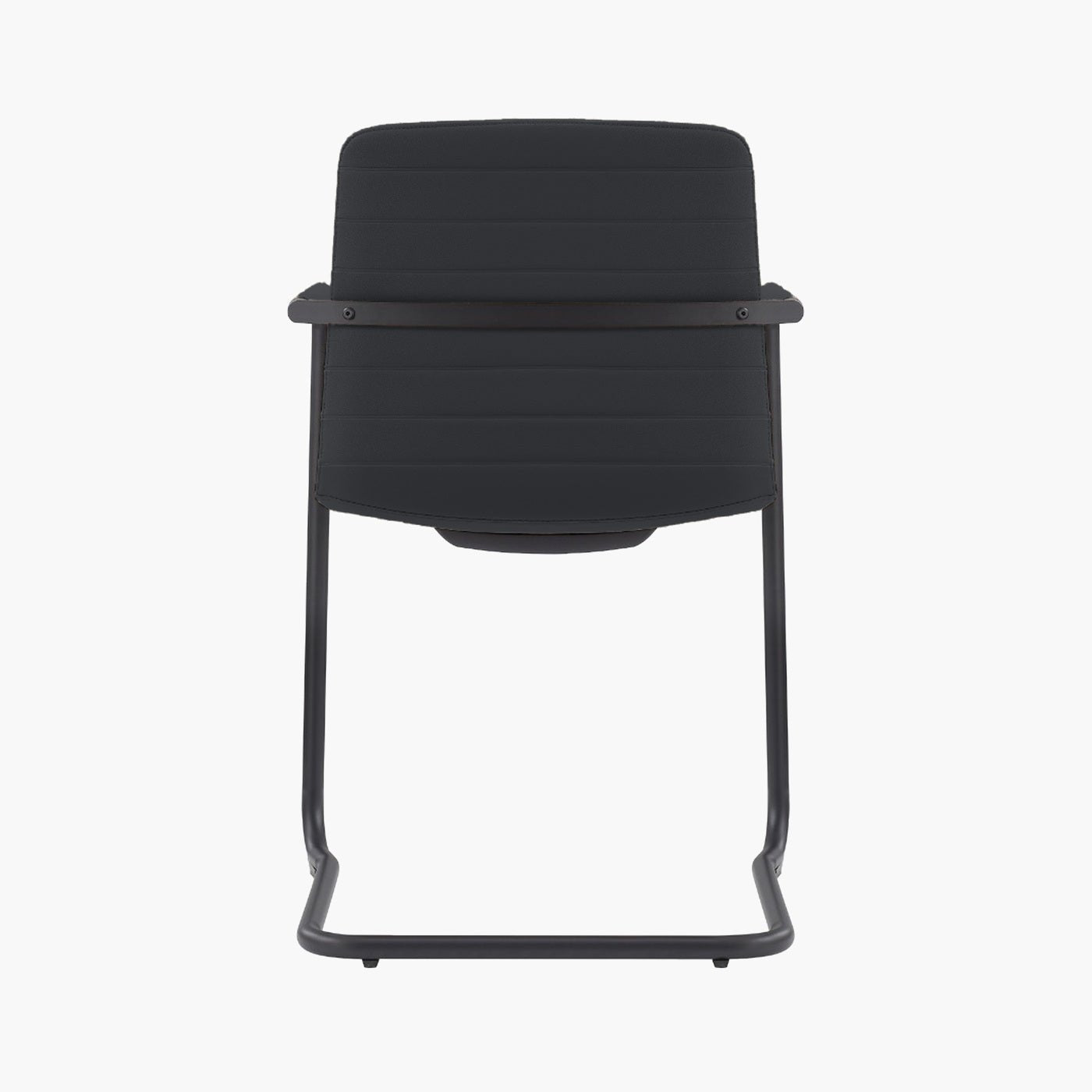 CHELSEA Cantilever Visitor Chair – black upholstery and black metal cantilever frame – rear view – Lima Design Morocco