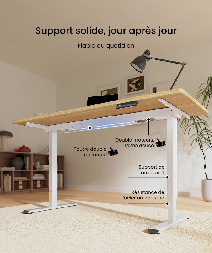E1 PRO - Bureau assis debout de double moteurs — bureau assis-debout électrique, Lima Design Maroc, vue 11