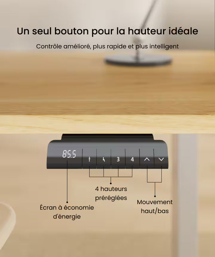 E1 PRO - Bureau assis debout de double moteurs — bureau assis-debout électrique, Lima Design Maroc, vue 13
