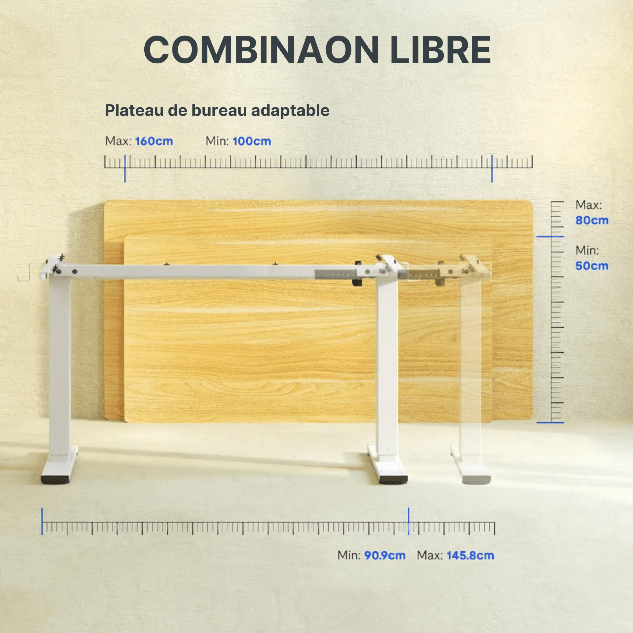 Bureau Assis-Debout EN1 Moteur Électrique | Lima Design Maroc