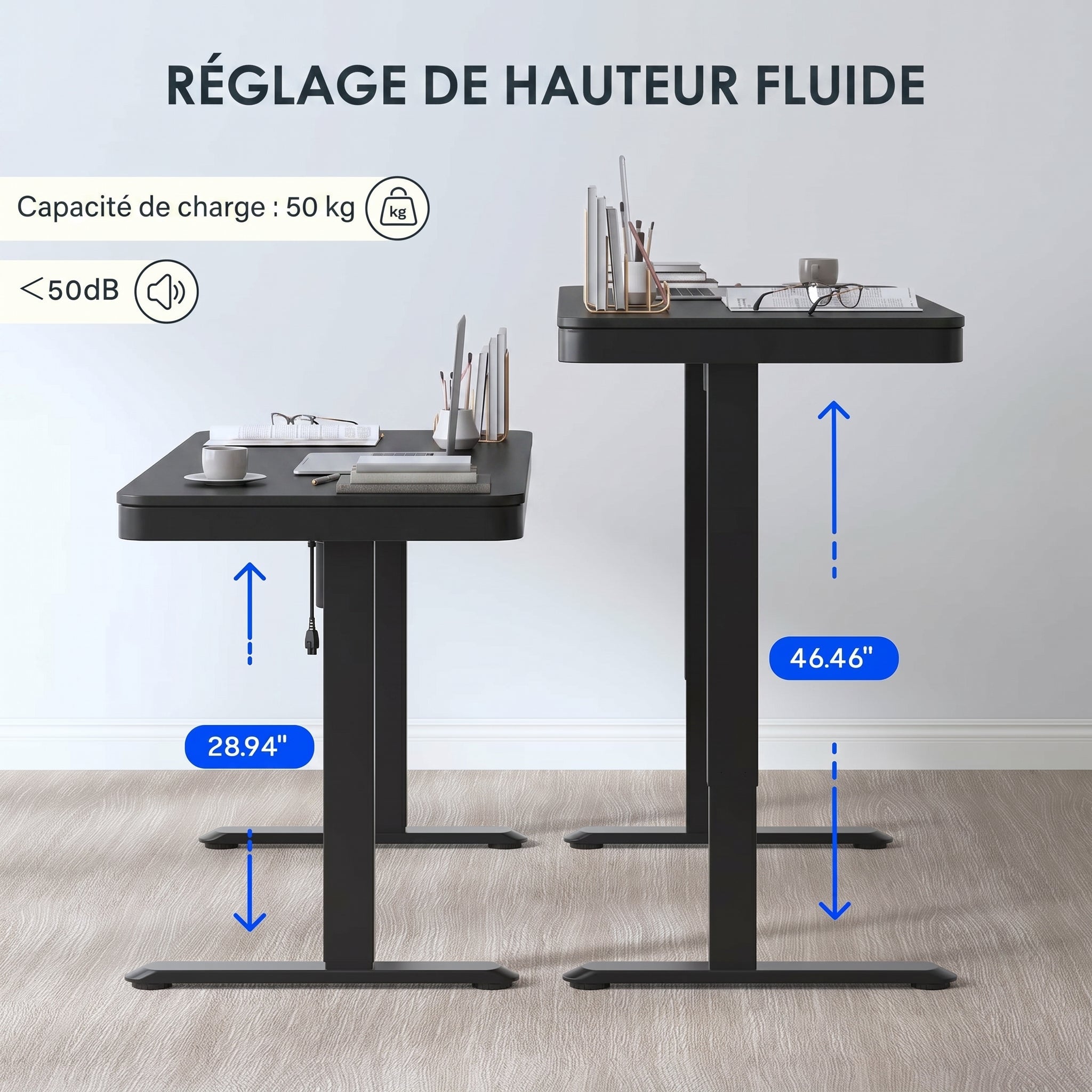 EW9 – Bureau Assis-Debout Tout-en-Un — bureau assis-debout électrique, Lima Design Maroc, vue 08