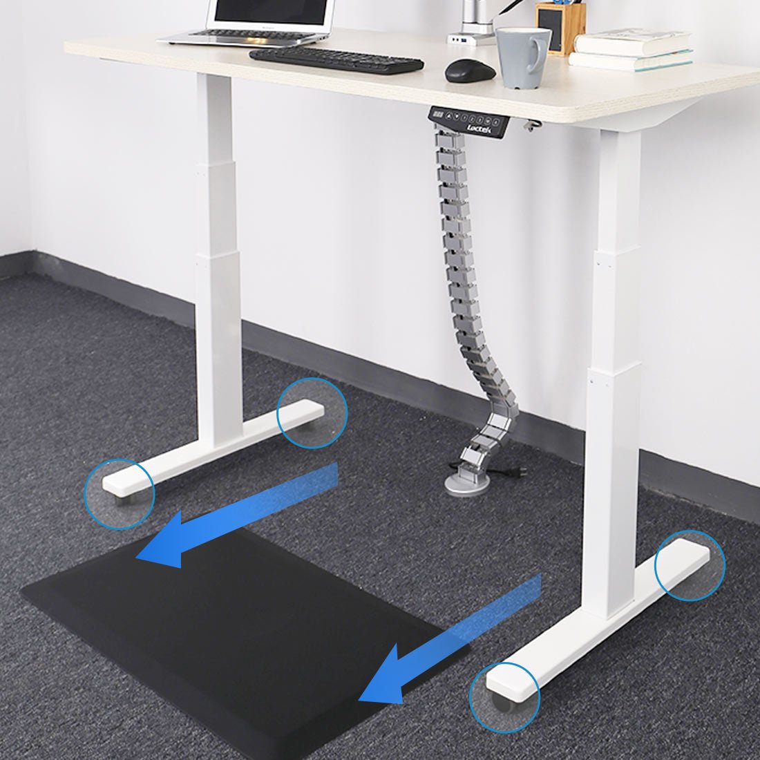 Roulettes pour bureau assis debout W1 (W1) — bureau assis-debout électrique, Lima Design Maroc, vue 06