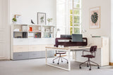Bureau bench avec pieds en arche fermés — bureau professionnel bench, Lima Design Maroc, vue 02